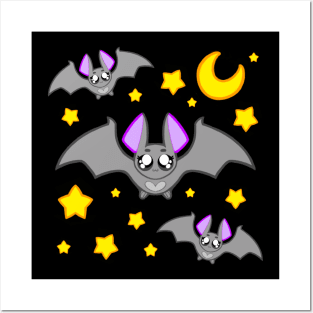 Kreepy Kawaii BATS - BLACK Posters and Art